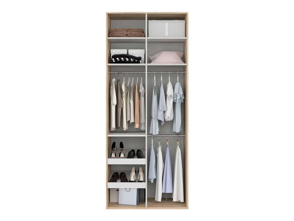 Armario de dos puertas Flex 100 cm blanco brillo