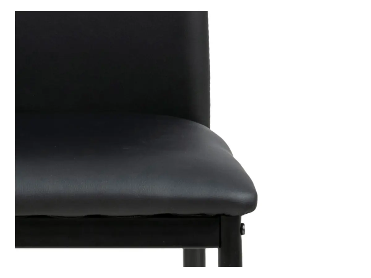 Silla tapizada Weyer ecopiel negra