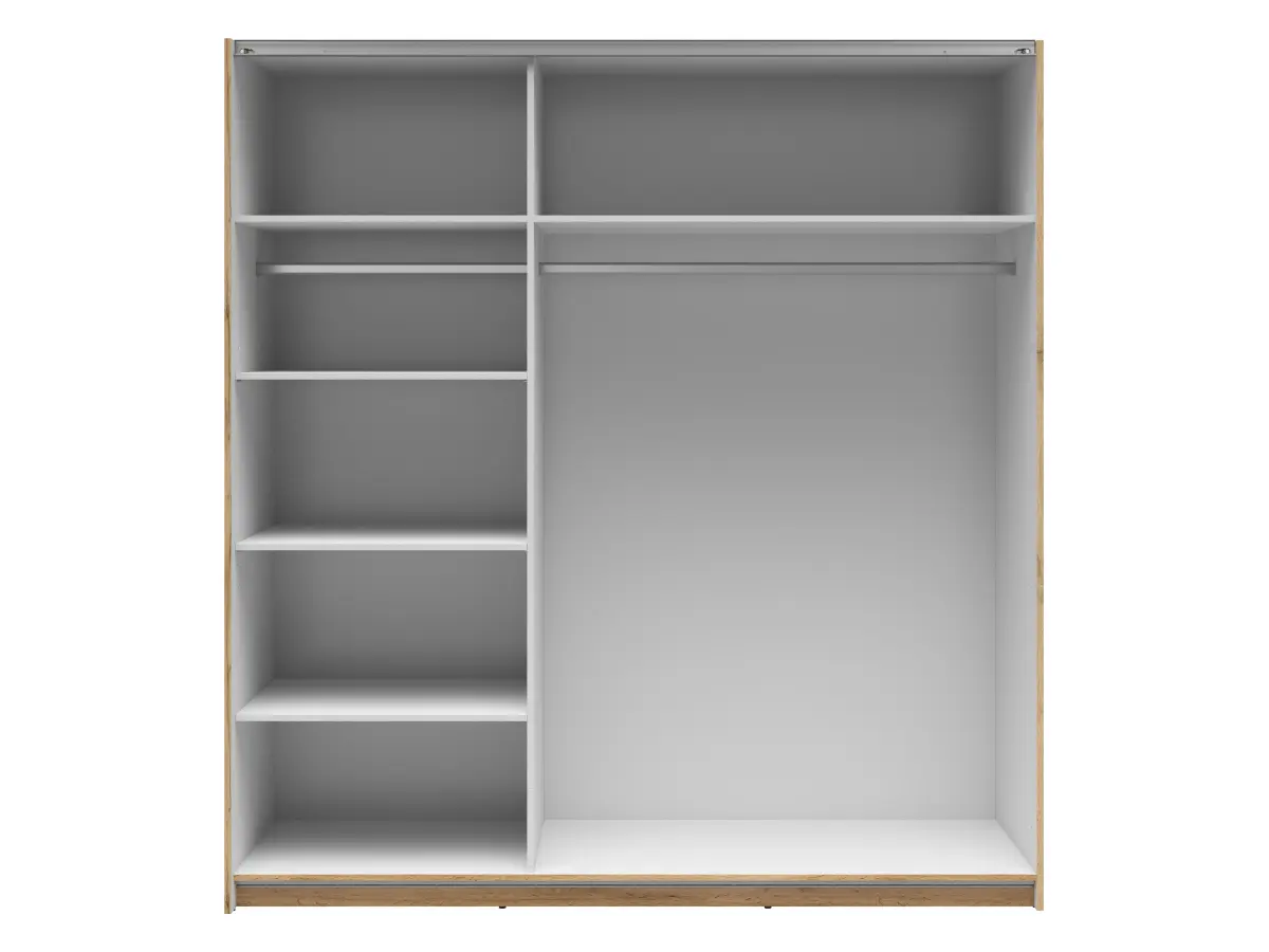 Armario de puertas correderas Tetrix 183 cm con espejo roble wotan