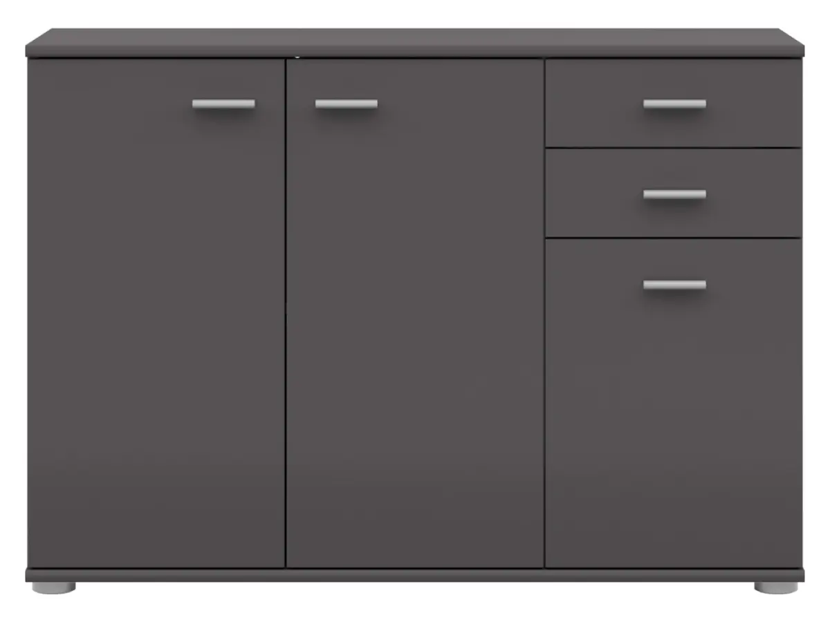 Cómoda Noeda 106 cm con 3 puertas y 2 cajones grafito