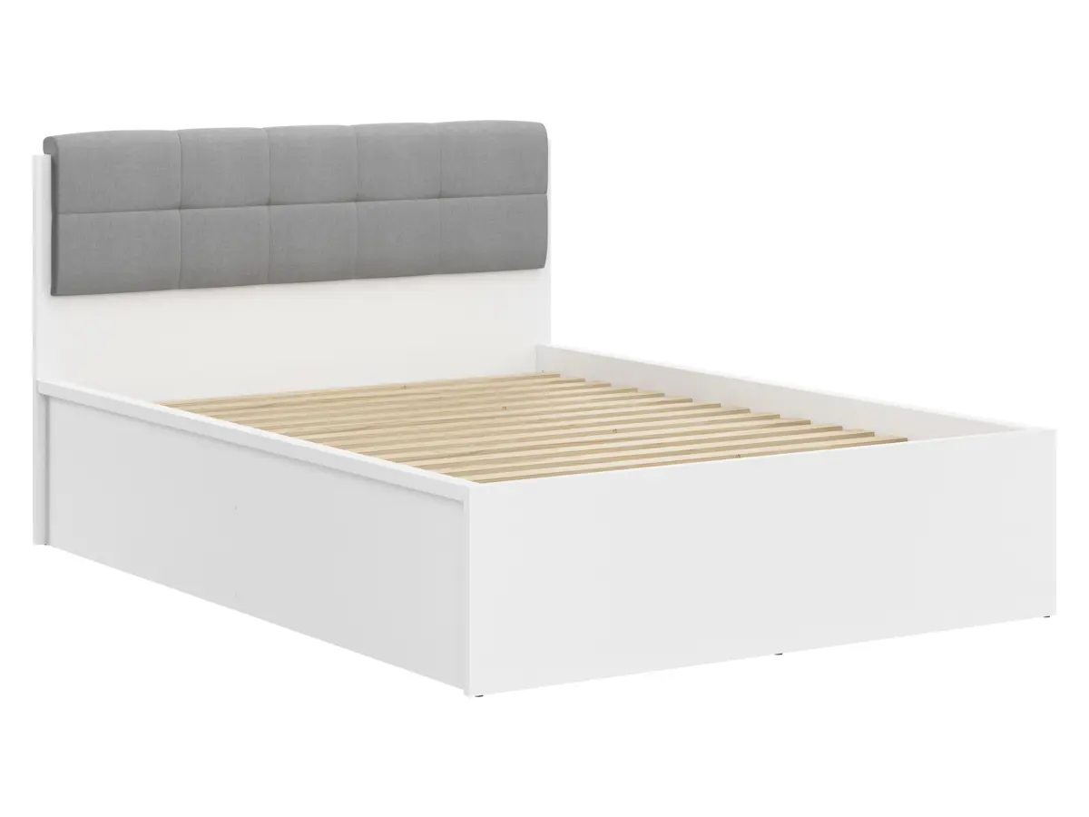 Funda tapizada para cama Tetrix 140 cm gris