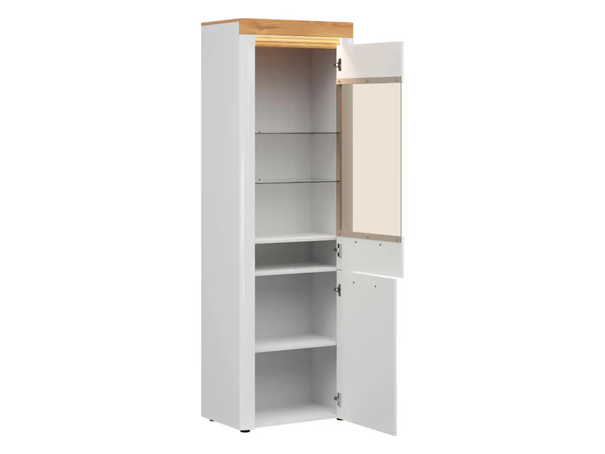 Vitrina Horton 68 cm con 2 puertas blanco brillo