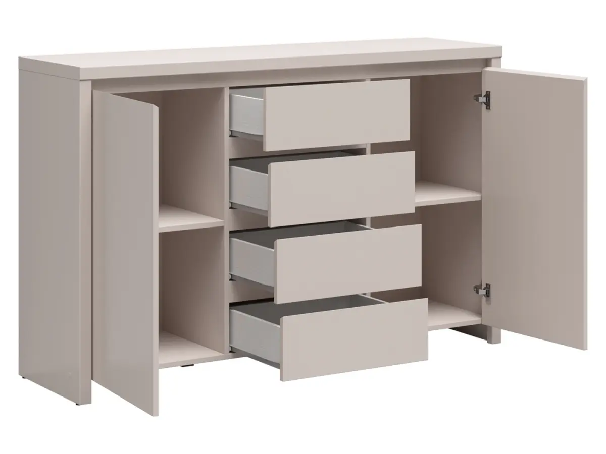 Cómoda Kaspian 144 cm con 2 puertas y 4 cajones cachemira