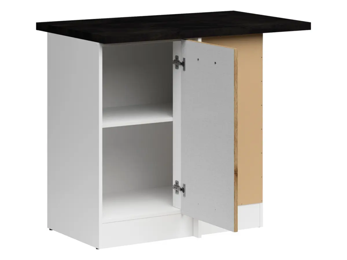 Mueble de cocina bajo de rincón Junona Line derecho roble delano claro con encimera para rincón de 100x60 cm