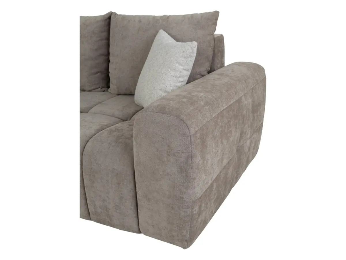 Sofá rinconera izquierdo Chill_Me convertible con arcón chenilla marrón