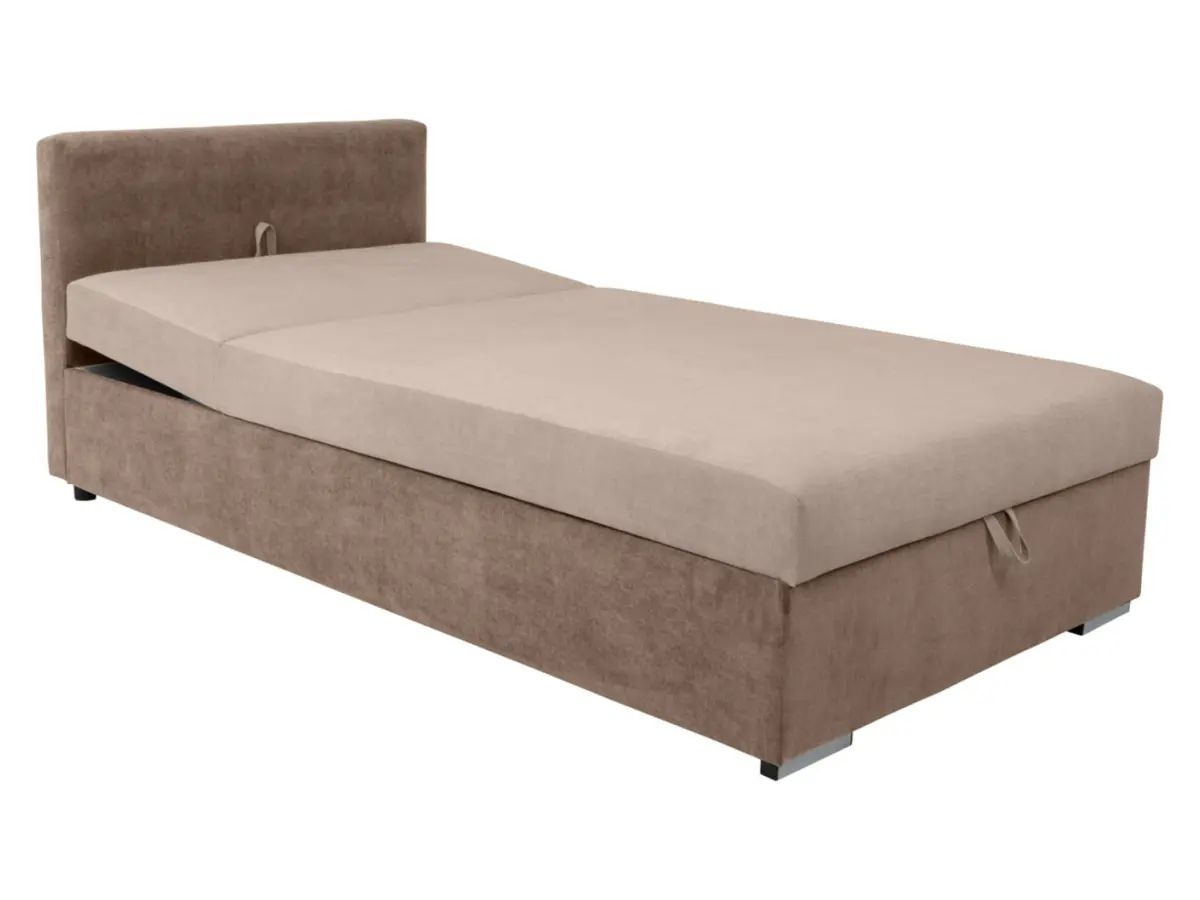 Sofá cama Rico con arcón y respaldo ajustable beige