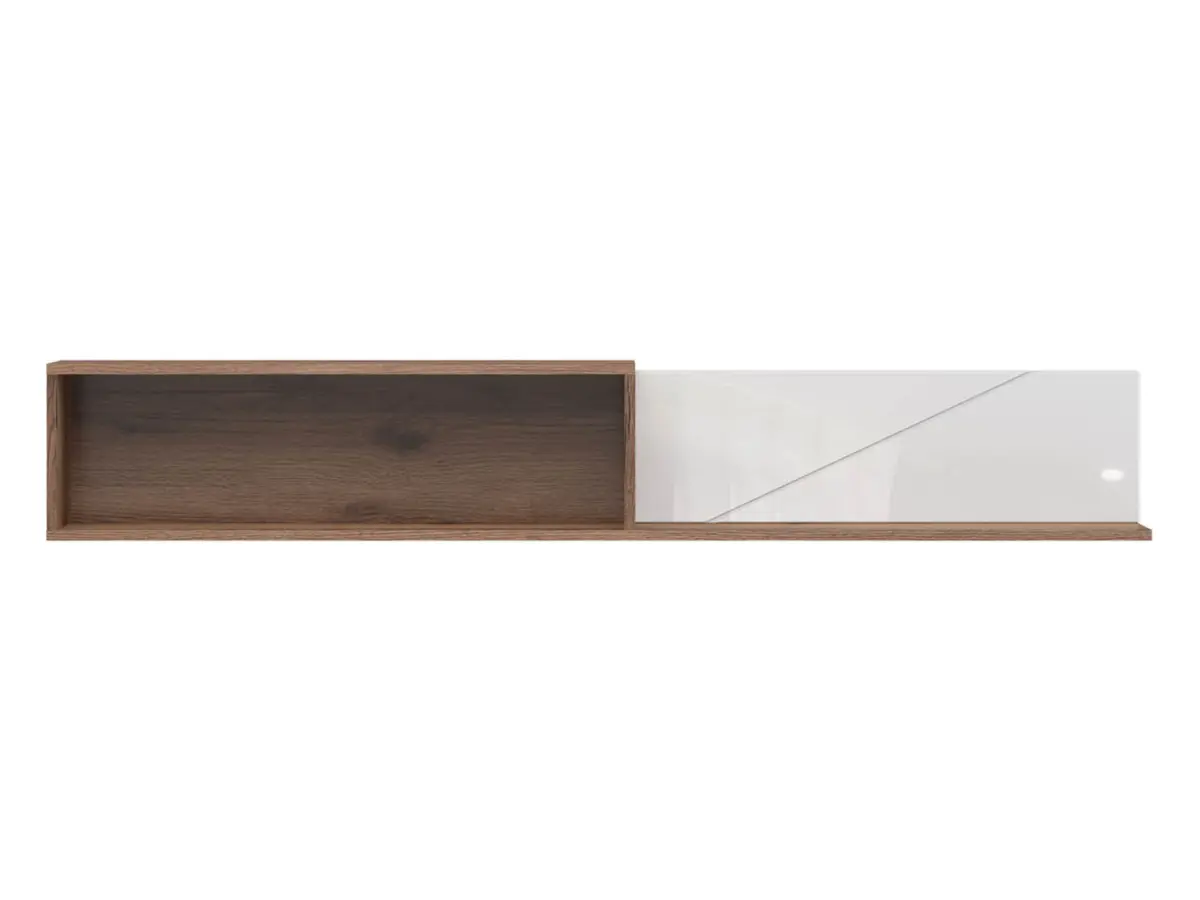 Estante de pared Forn 156 cm roble delano oscuro/blanco brillo