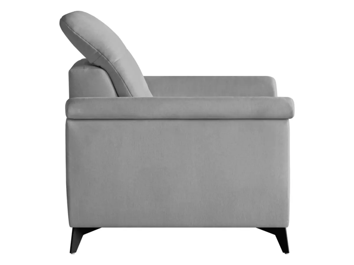 Sillón Doria de terciopelo gris claro
