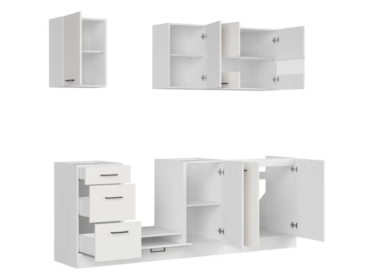 Conjunto de cocina Junona Line 220 cm tiza brillo