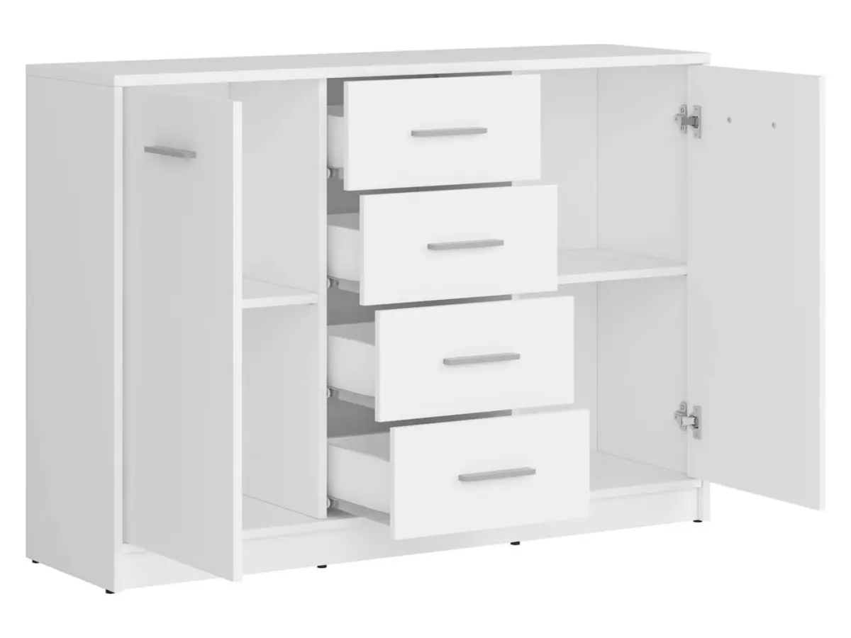 Cómoda Nepo Plus 119 cm con 2 puertas y 4 cajones blanca