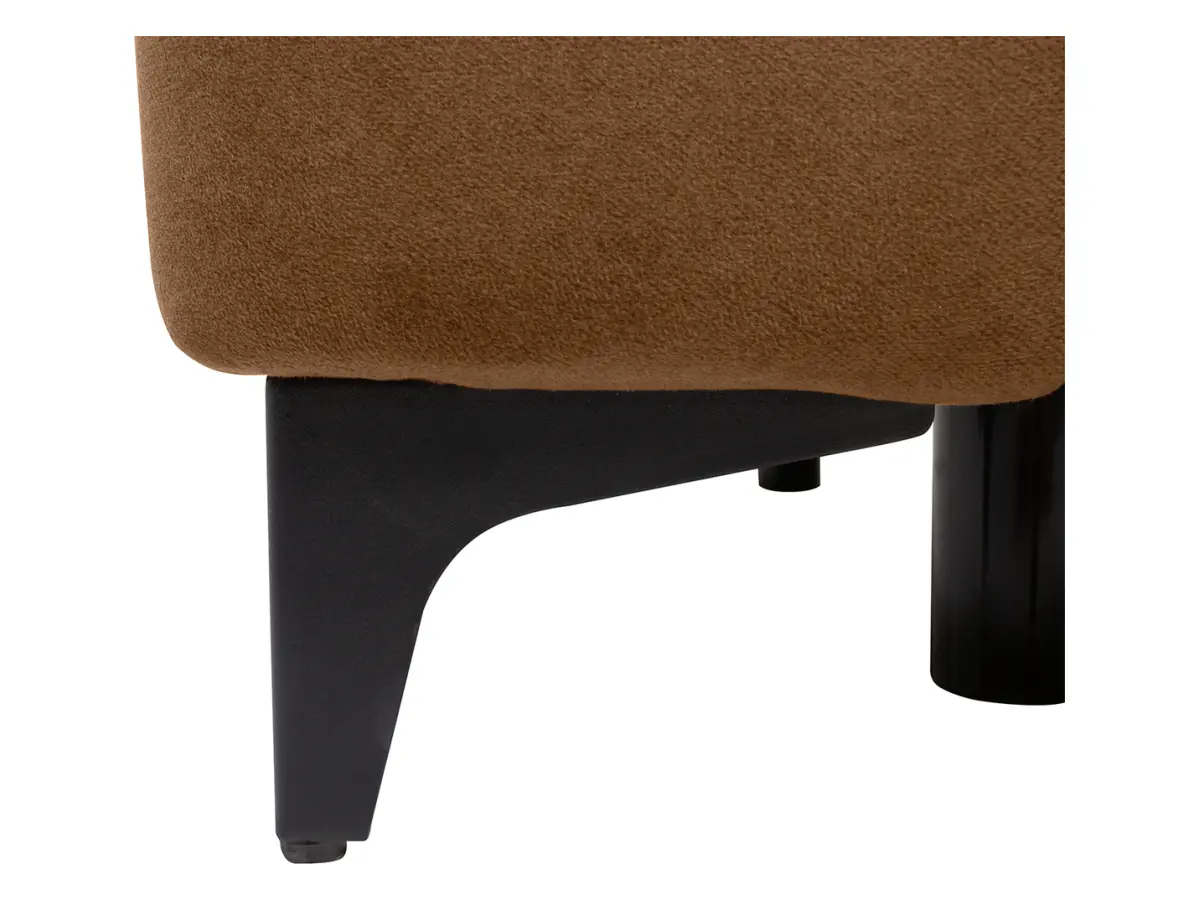 Sofá de tres plazas Kamari convertible con arcón de terciopelo marrón