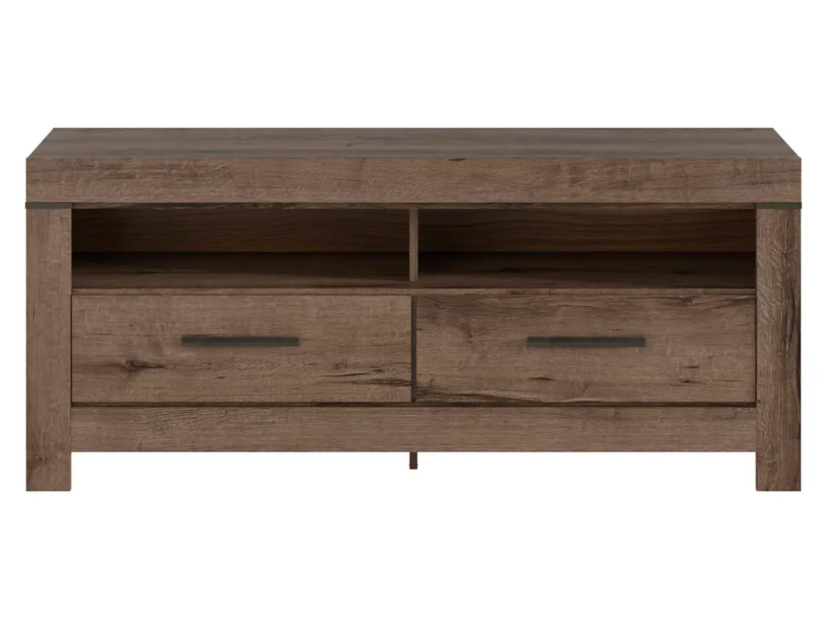 Mueble RTV Balin 140 cm con 2 cajones y un estante roble monastery