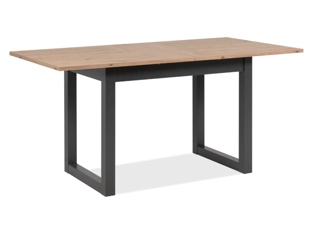 Mesa extensible rectangular Denver 120-160/80/75 roble artisan/negro