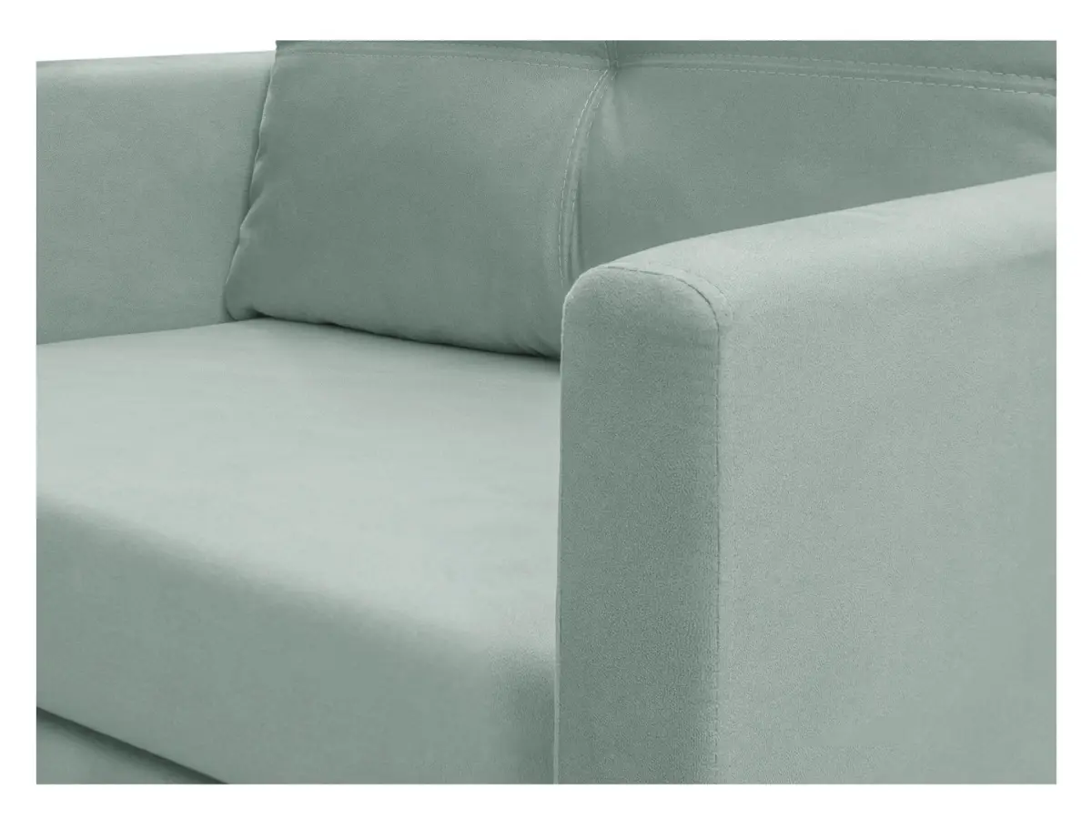 Sofá cama individual Bunio con arcón verde