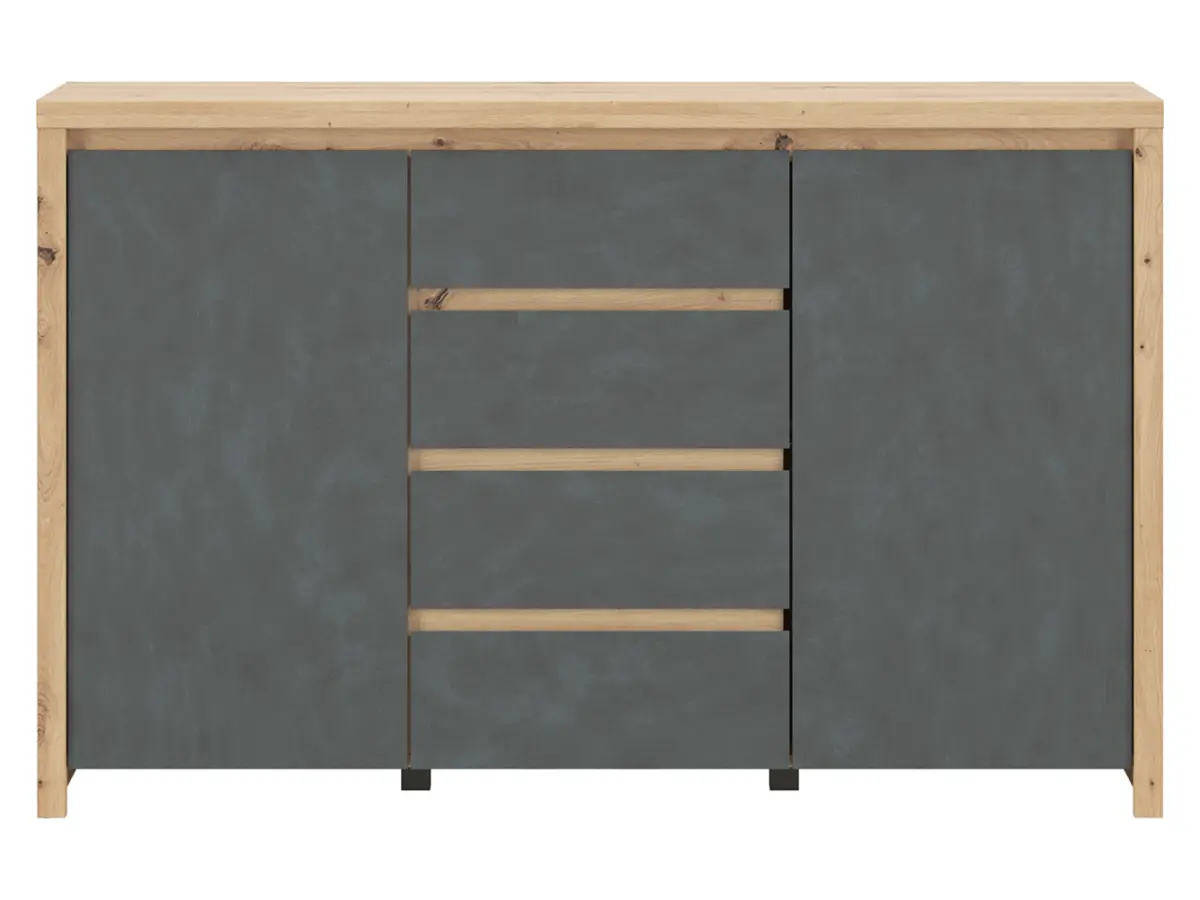 Cómoda Larios 143 cm con 2 puertas y 4 cajones roble artisan/matera