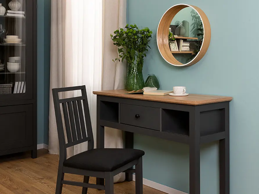 Tocador Hesen 114 cm con cajón y 2 estantes grafito