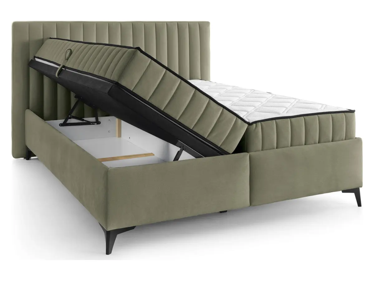 Cama continental Joy 180x200 con contenedores verde claro