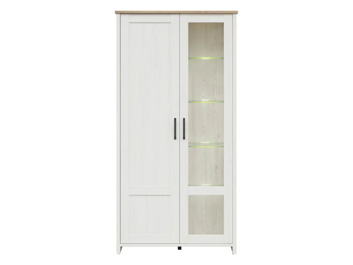 Vitrina Loksa 102 cm con 2 puertas pino andersen blanco