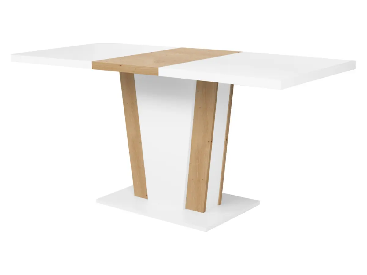 Mesa extensible Zalder 120/160x68 roble artisan/blanco