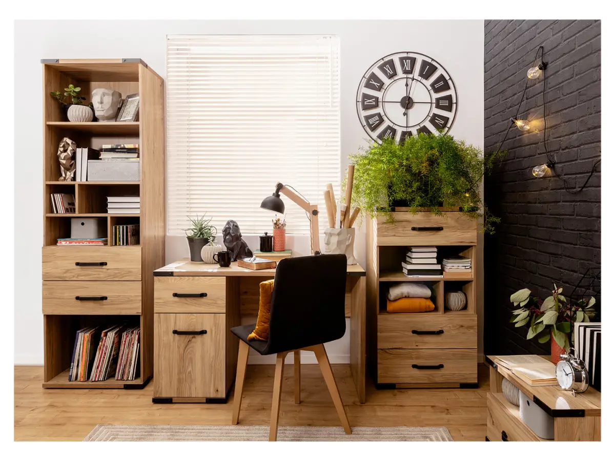 Escritorio Lara 117 cm con puerta y cajón fresno Belarus