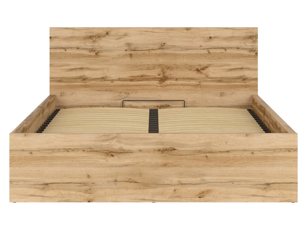 Łóżko Tetrix 160x200 ze stelażem i pojemnikiem dąb wotan