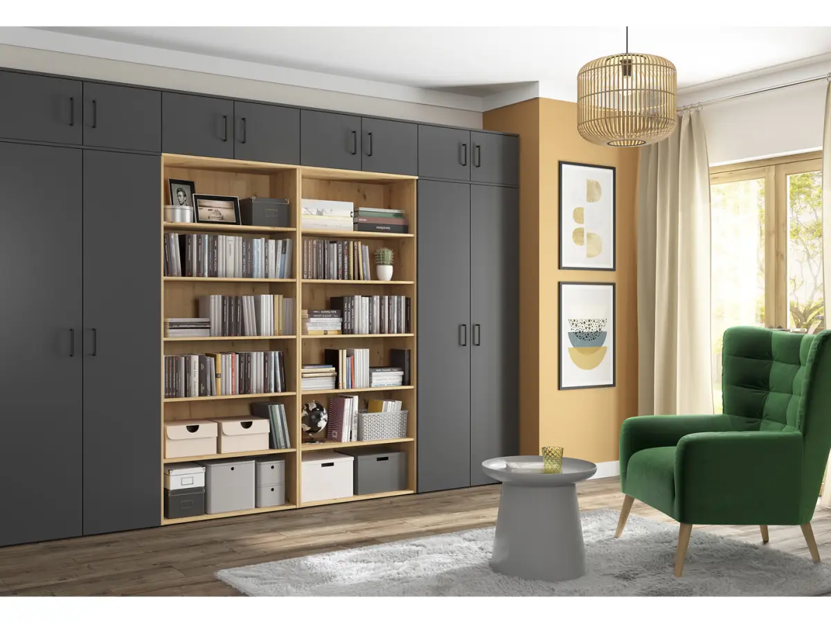 Shelving unit MultiDo 80 cm with 2 doors light atelier