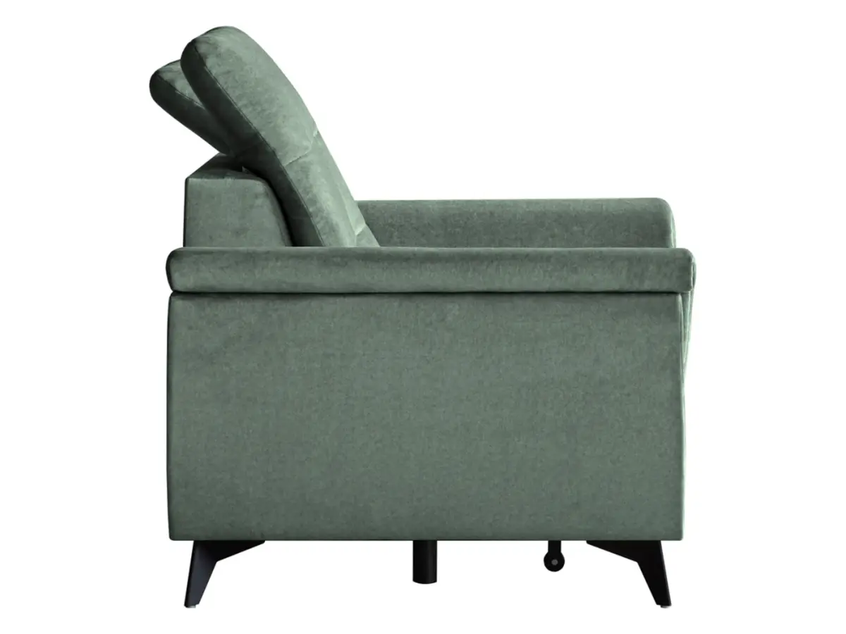 Sofá de tres plazas Doria convertible de terciopelo verde