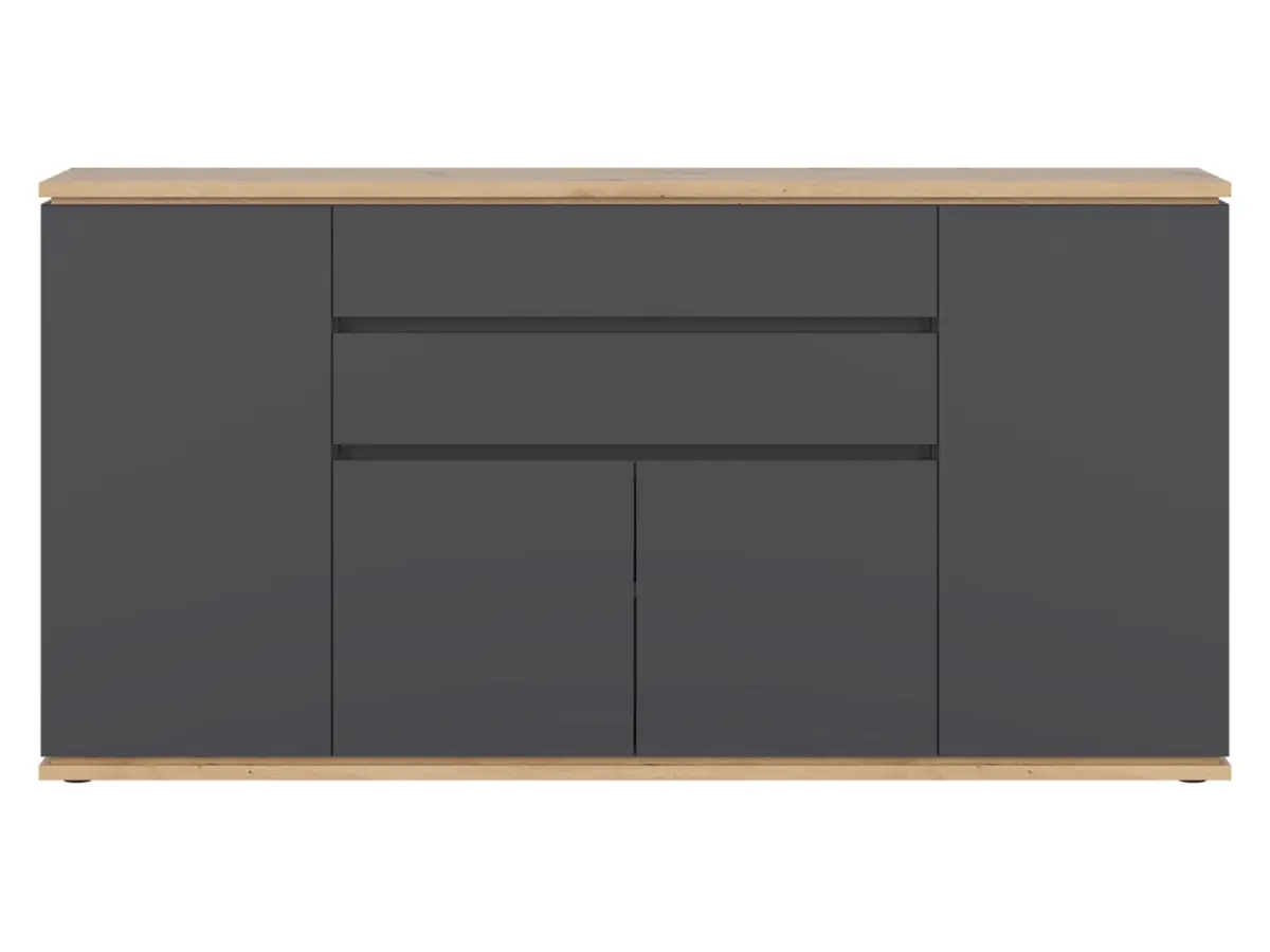 Cómoda Yamael 184 cm con 4 puertas y 2 cajones grafito