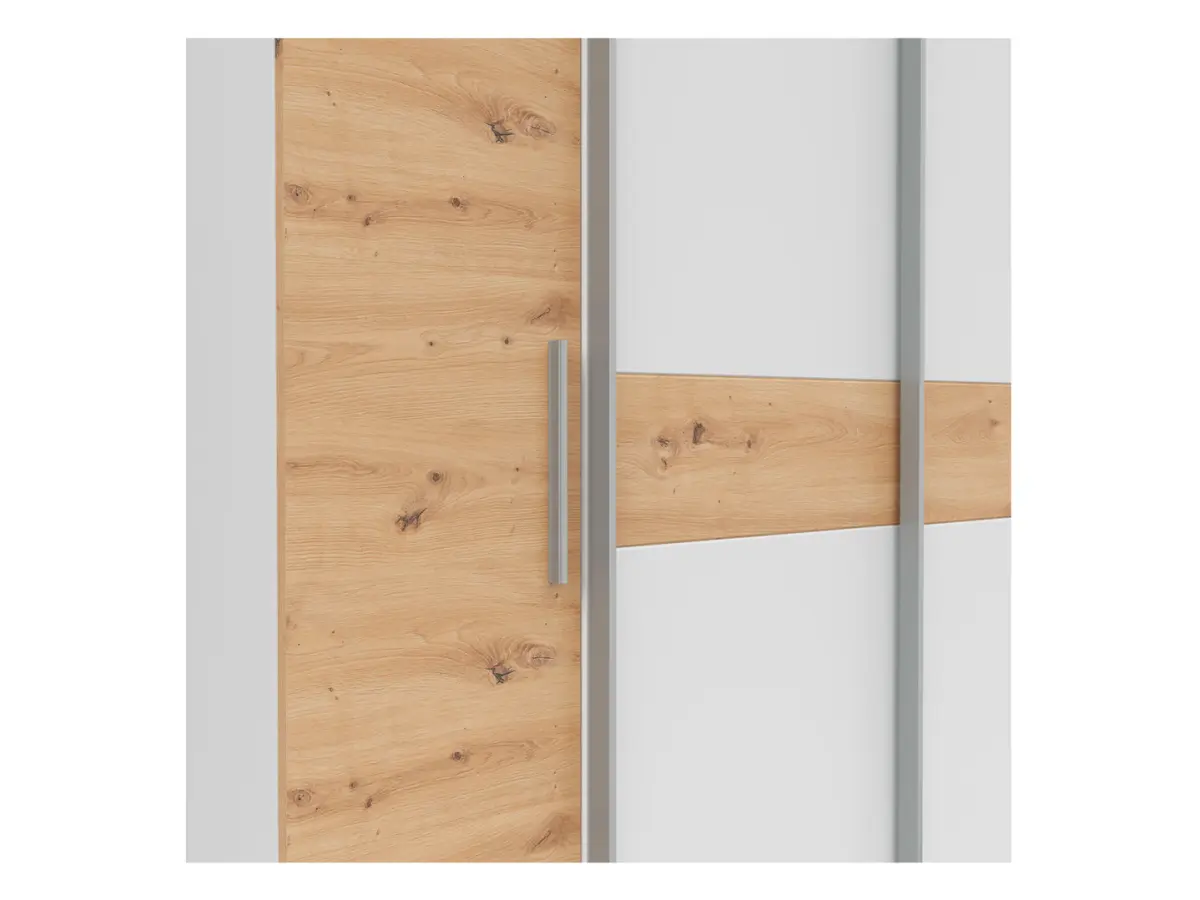 Armario de puertas correderas Fabio 215 cm blanco/roble artisan