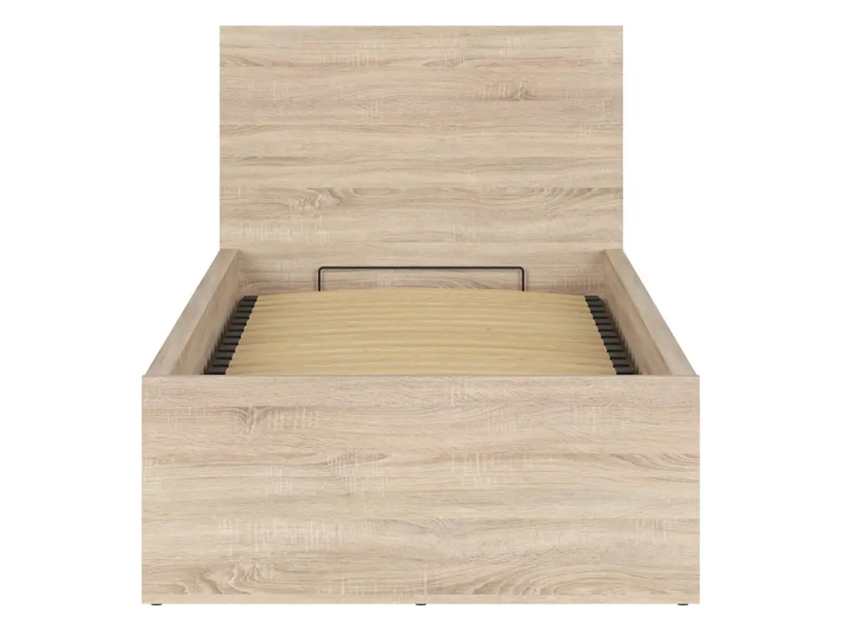 Cama Tetrix 90x200 con somier y arcón roble sonoma