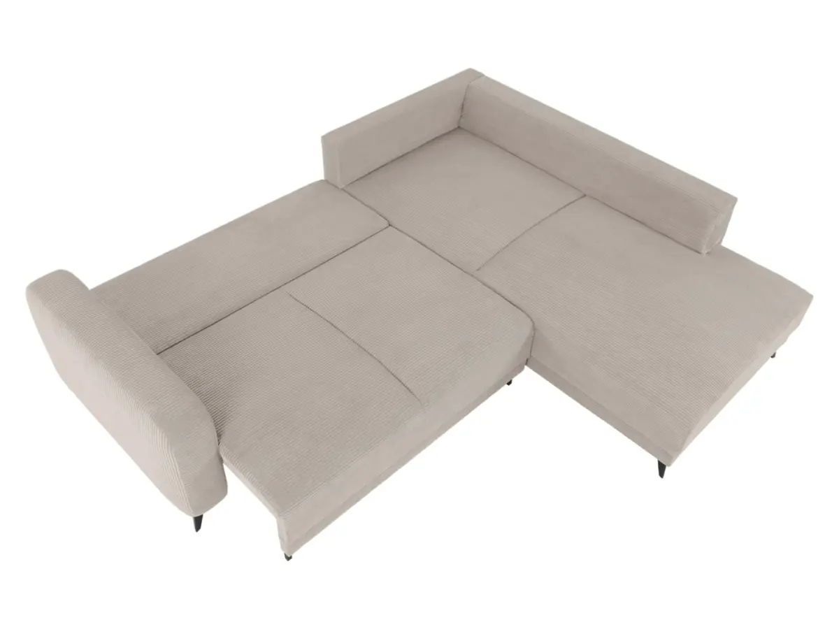 Sofá rinconera universal Martinez convertible con arcón de pana ecru