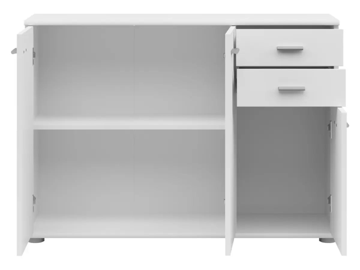 Cómoda Noeda 106 cm con 3 puertas y 2 cajones blanca