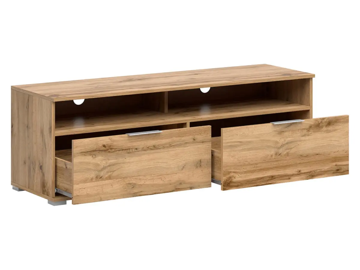 Mueble RTV Zele 135 cm con 2 cajones roble wotan
