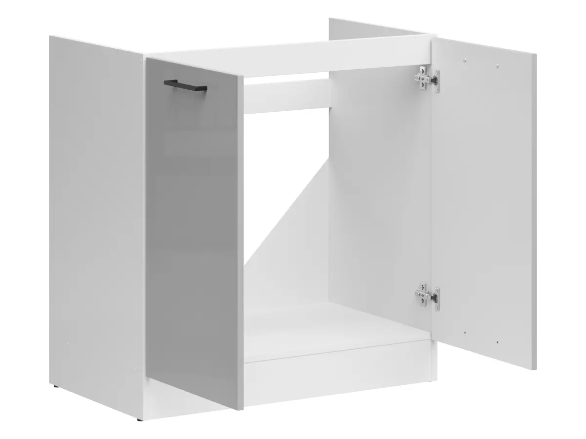 Mueble de cocina bajo fregadero Junona Line 80 cm gris claro brillo