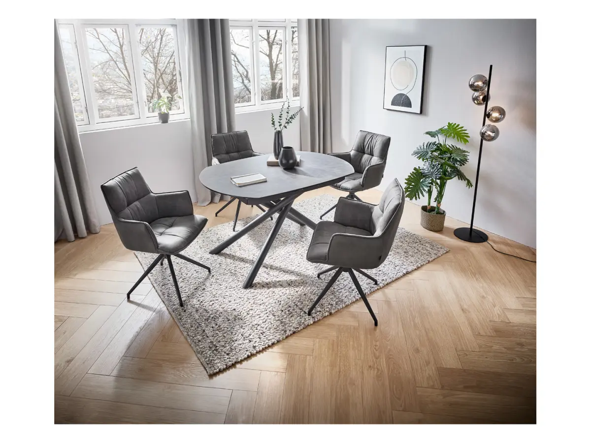 Silla tapizada Osaka giratoria ecopiel taupe