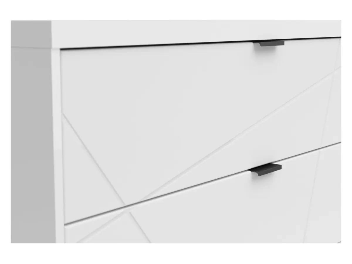 Mueble RTV Forn 156 cm con 2 cajones y estante blanco brillo