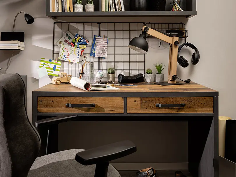 Desk Weston 120 cm with 2 drawers old style pine