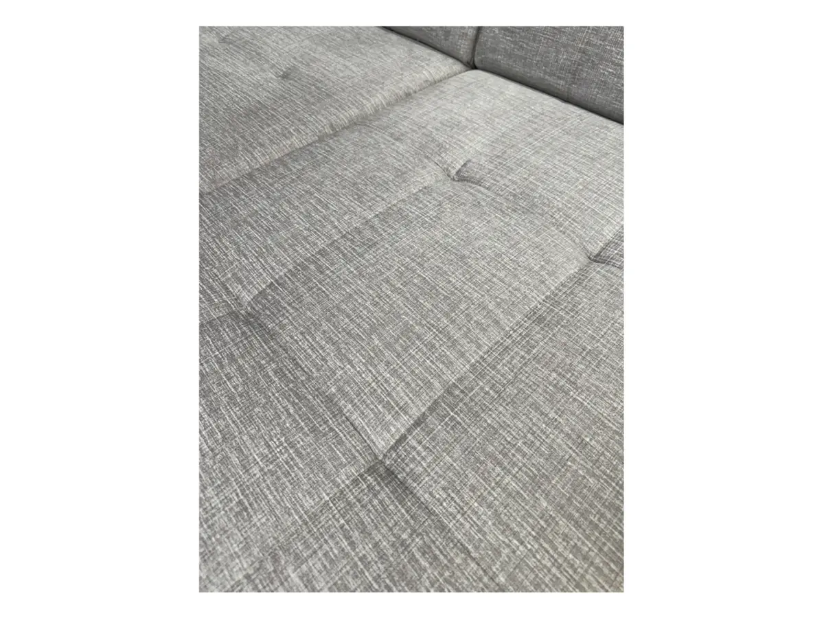 Sofá rinconera universal Lars convertible con arcón de terciopelo gris