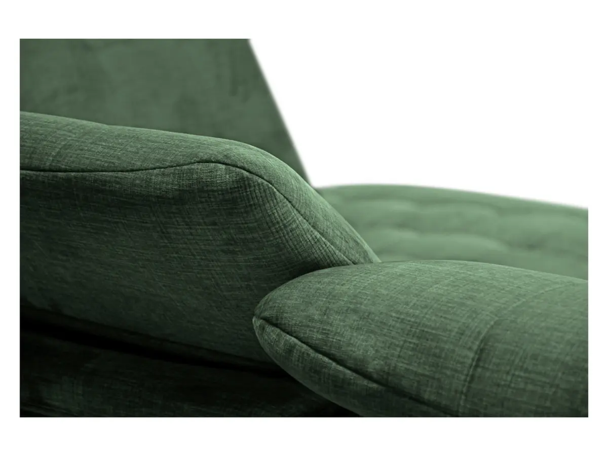 Sofá de esquina derecho Aragon convertible con reposacabezas y asiento ajustable verde