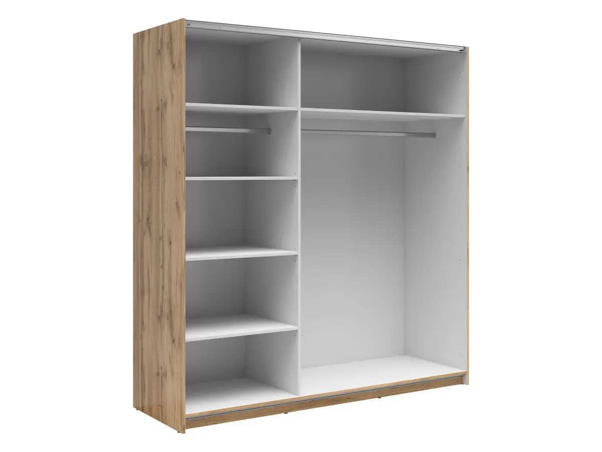 Armario de puertas correderas Tetrix 183 cm con espejo roble wotan