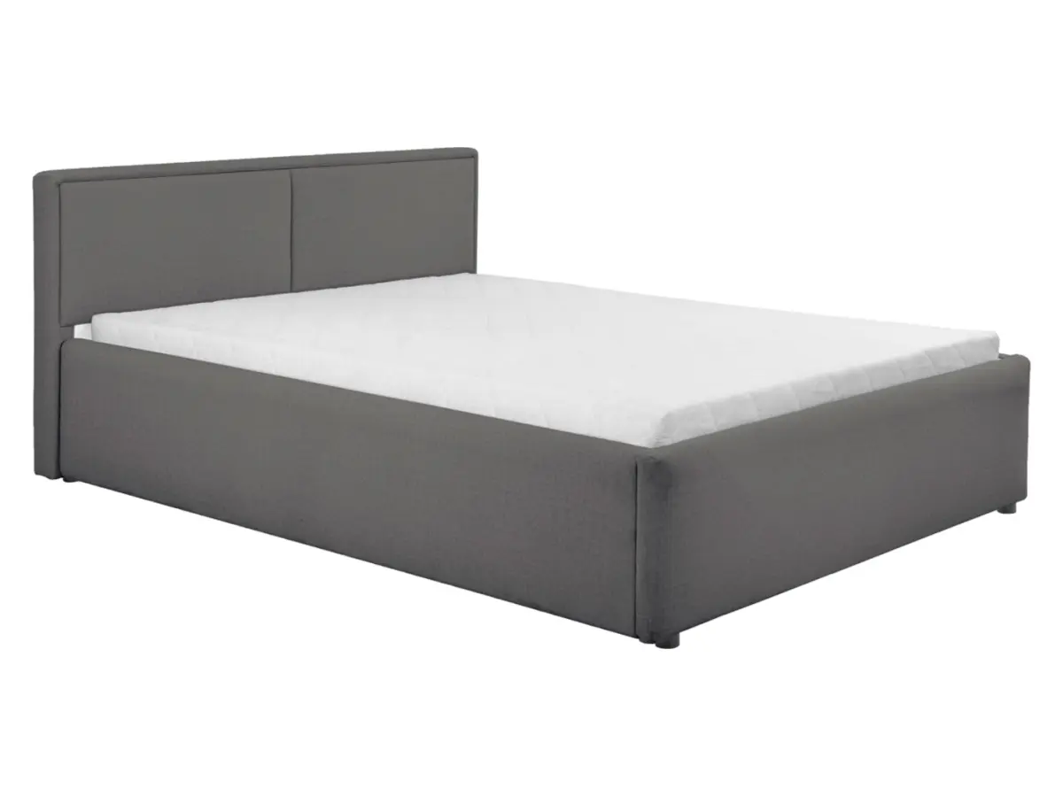 Cama tapizada Nedin 140x200 gris