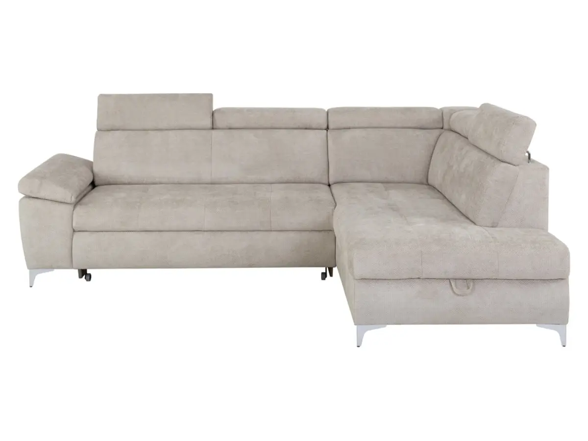 Sofá rinconera derecho Raul convertible con arcón beige