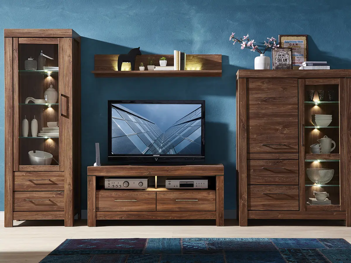 Тумба RTV Gent 138 см с 2 ящиками и полкой дуб стирлинг