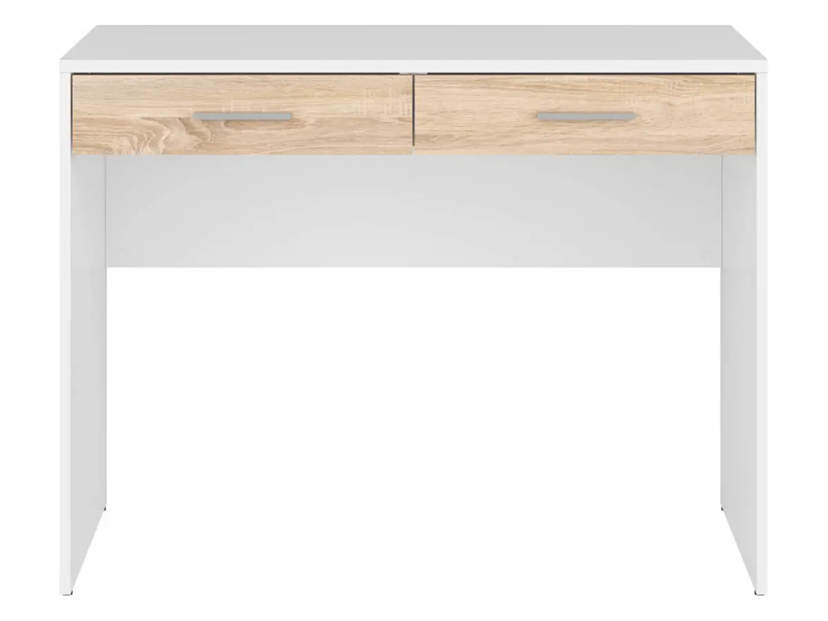Escritorio Nepo Plus 100 cm con 2 cajones blanco/roble sonoma