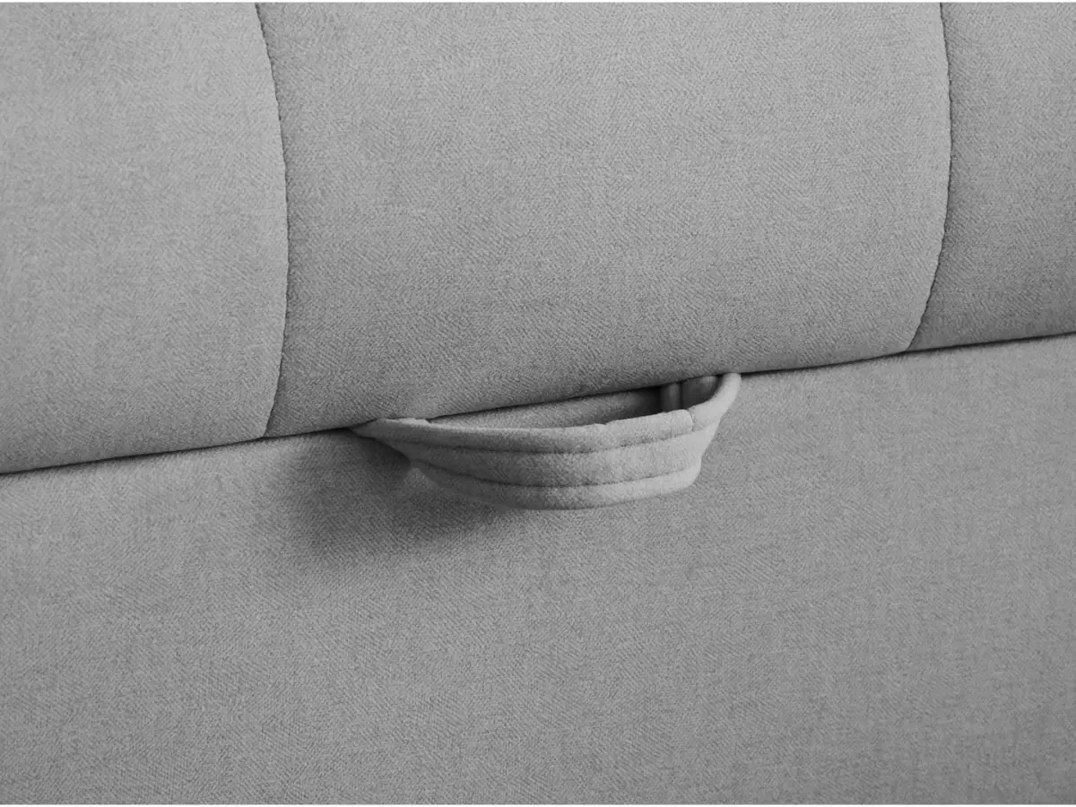 Sofá de tres plazas Doria convertible de terciopelo gris