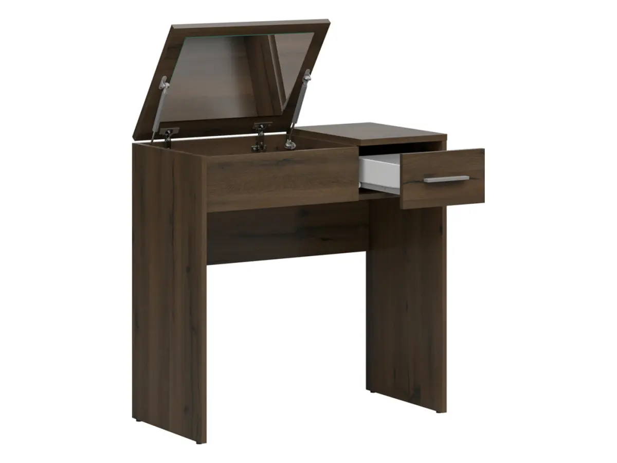 Tocador Nepo Plus 80 cm con cajón, compartimento y espejo roble noble