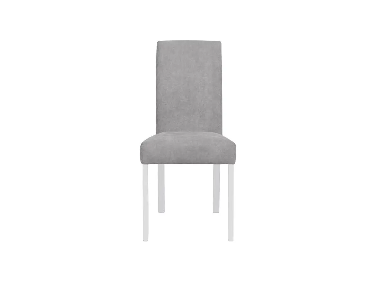 Silla tapizada Campel gris y blanco