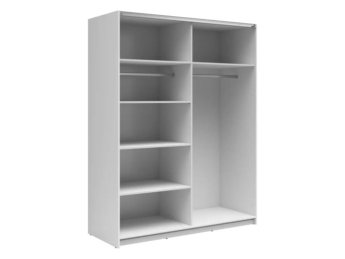 Шкаф-купе Tetrix 153 см белый глянец/дуб вотан