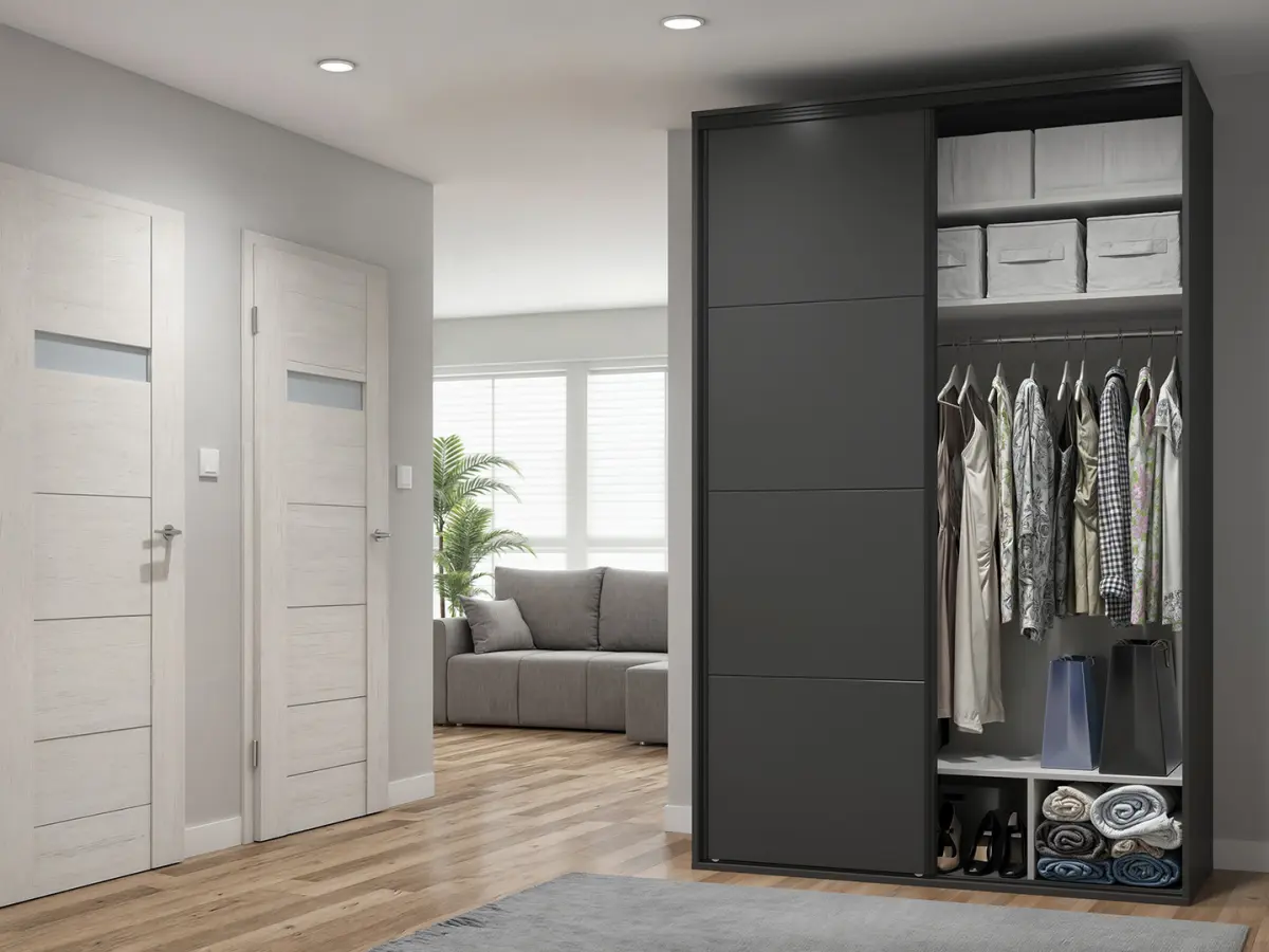 Armario de puertas correderas Flex 150 cm grafito