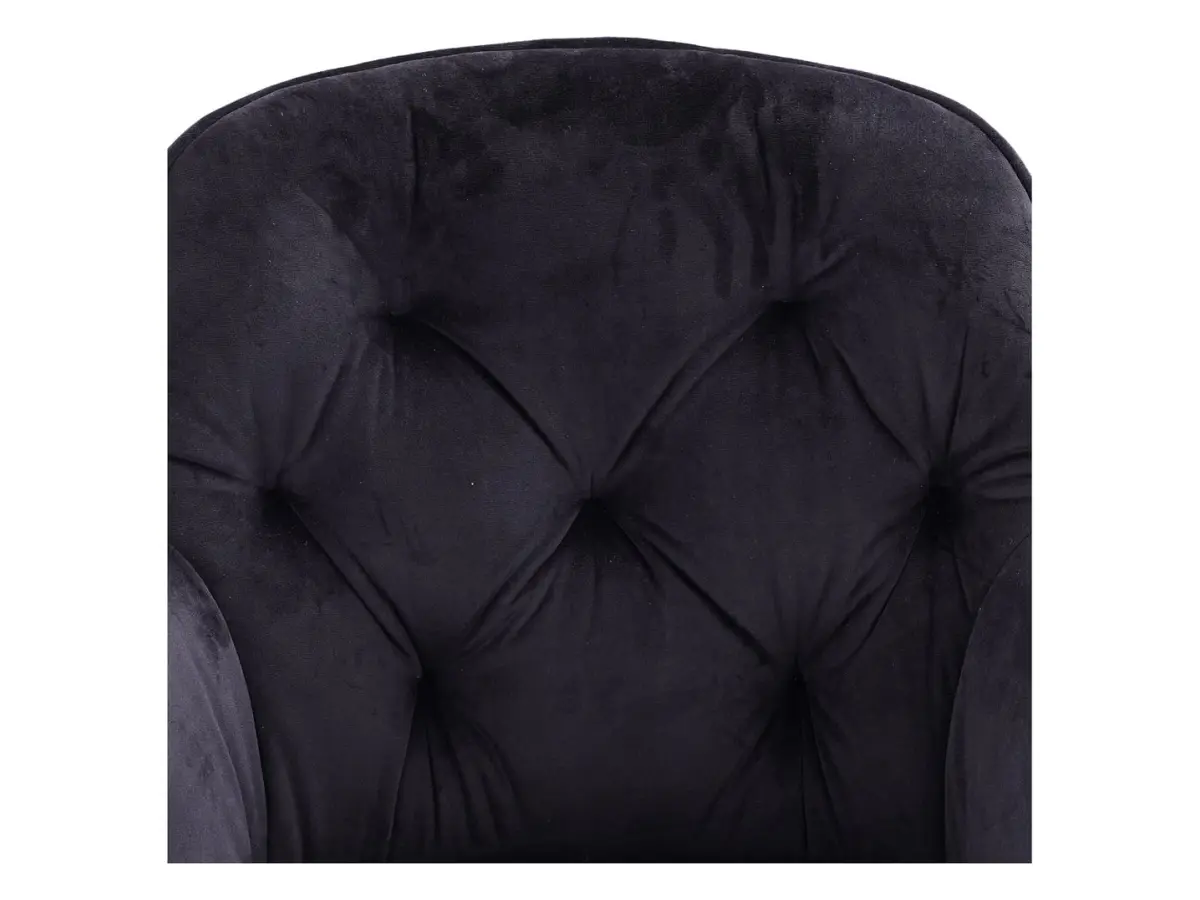 Silla tapizada Eileen giratoria de terciopelo negro
